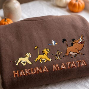 König der Löwen Sweatshirt Hakuna Matata besticktes Shirt Hoodie Viertelreißverschluss Baby T-Shirt Disney Park Outfit Animal Kingdom Geschenk
