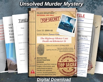Jogo de Mistério de Assassinato para Imprimir, Arquivo de Mistério de Assassinato, Arquivo de Caso Arquivado, Jogos de Festa, Noite de Jogos, Jogos de Detetive, Jogo de Resolução de Crimes, Download Digital