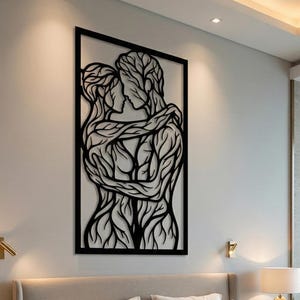 Man and Woman Tree Silhouette Metal Wall Art Digital File