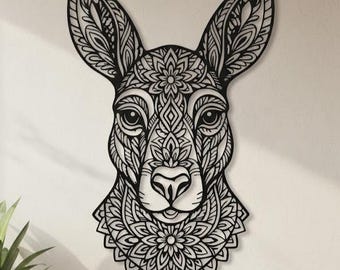 Kangaroo SVG PNG DXF Head Design: Laser Cut, Print, Engrave (Digital Download)