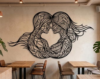 Lesbian SVG PNG DXF Couple Metal Wall Art – Lgbtq Pride Love Decor