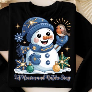 Kristen julbarn snögubbe pärlbroderi Clipart – ”Låt himlen och naturen sjunga” PNG – Nedladdning av kristen julpärlbroderi för barn