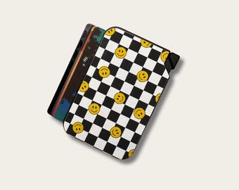 Retro 90s Smiley Face Wallet | Slim Pop-Up Card Holder, Aluminum RFID Wallet