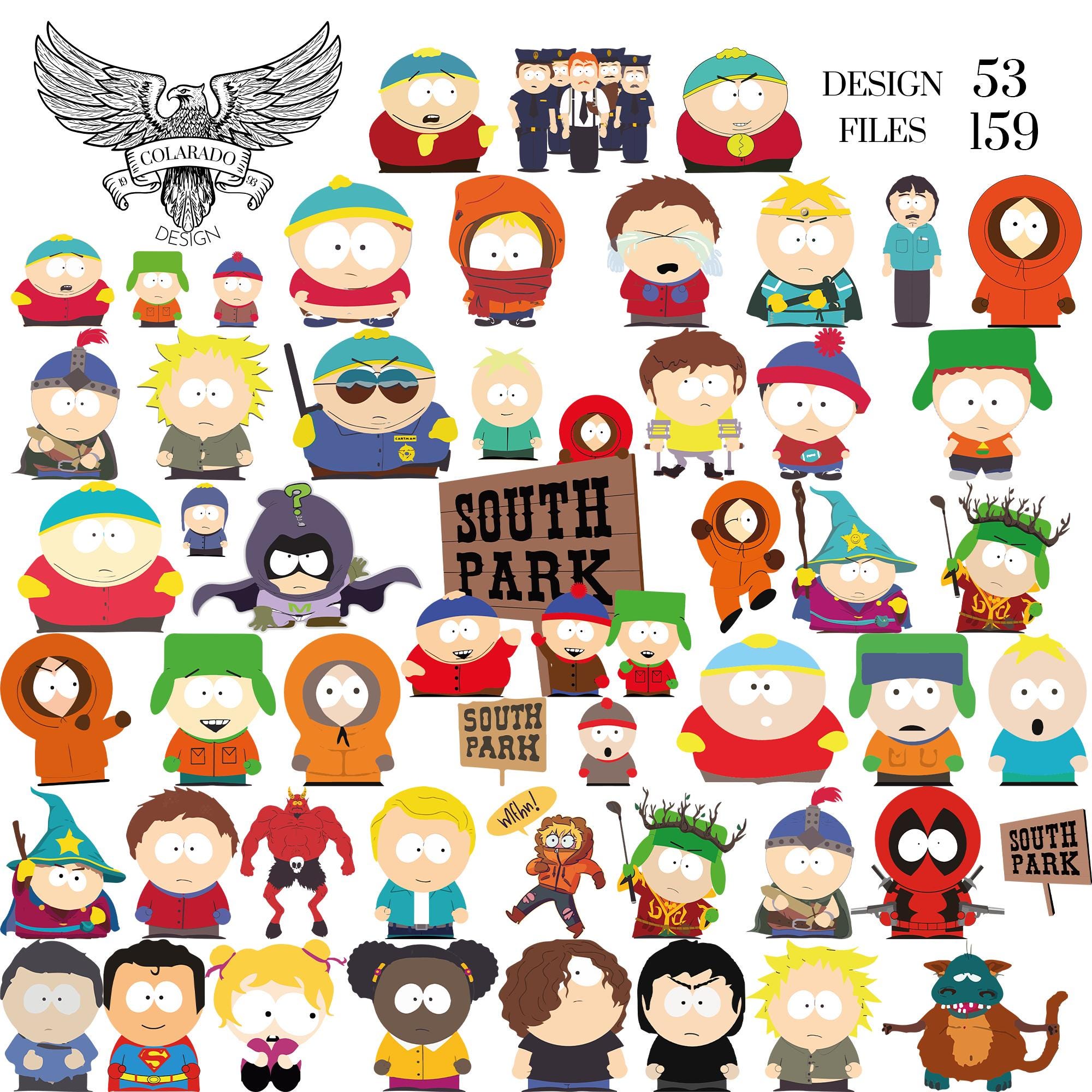 South Park Digital Chracters Svg-png-pdf for Kids Bundle Cricut