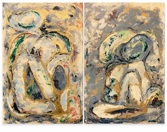 Drift No. 6 – A Conversation | Original Textured Abstract Acrylic Diptych Painting