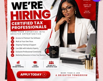 Tax Prep Hiring Flyer, Modern Tax Prep Flyer, Accountant Marketing Flyer, Editable Tax Refund Preparation, Canva Tax Business Flyer