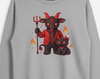 Crochet Style Devil Cat PNG, Gothic Pet Design (Digital Download)