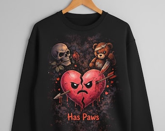 Anti Valentine Shirt Design PNG, Dark Teddy Bear, Broken Heart Art (Digital Download)