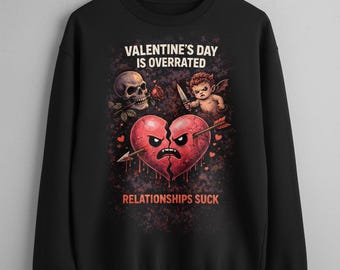Funny Anti-Valentine Shirt Design, Broken Heart Art (PNG)