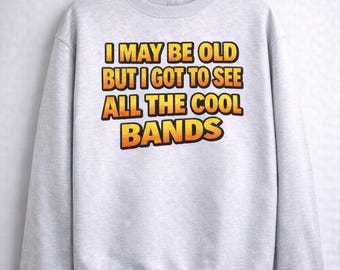Funny Old Age Quote Sweatshirt Mockup | Vintage Humor Shirt Design | Retro Text Graphic Printable