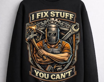 I Fix Stuff Welder Graphic, Blue Collar Dad Gift (PNG)