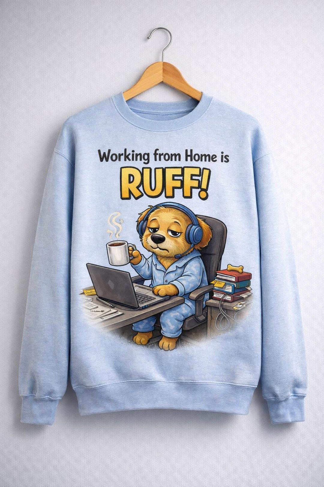 Work Is Ruff Work From Home Dog PNG, Funny WFH Dog Shirt Design, Working From Home ...