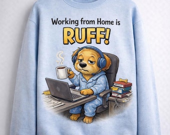 Funny WFH Dog PNG, Remote Work Humor Graphic (Digital Download)