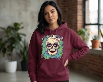 Skull Hoodie Design, Cute Skull with Bow Graphic, Gothic Cute Sweatshirt PNG, Printable Hoodie Design, Digital Download