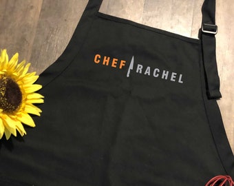 CHEF Kitchen Apron - Personalized Chef - Gift - Heat Pressed Logo - Knife Logo