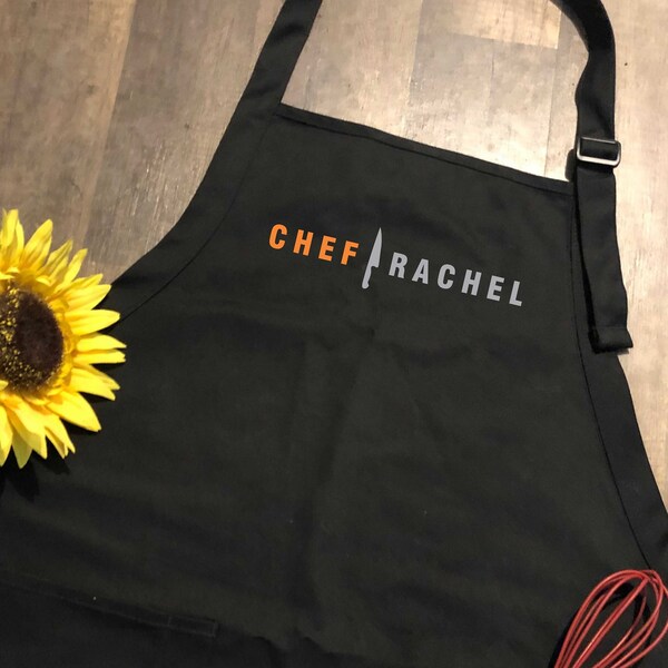 Tablier de cuisine CHEF - Chef personnalisé - Cadeau - Logo pressé à chaud - Logo de couteau