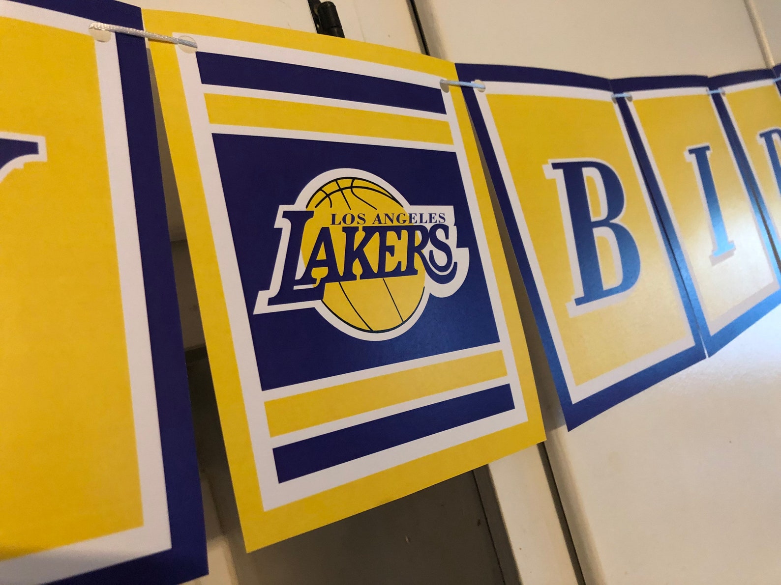 LA LAKERS birthday banner | Etsy