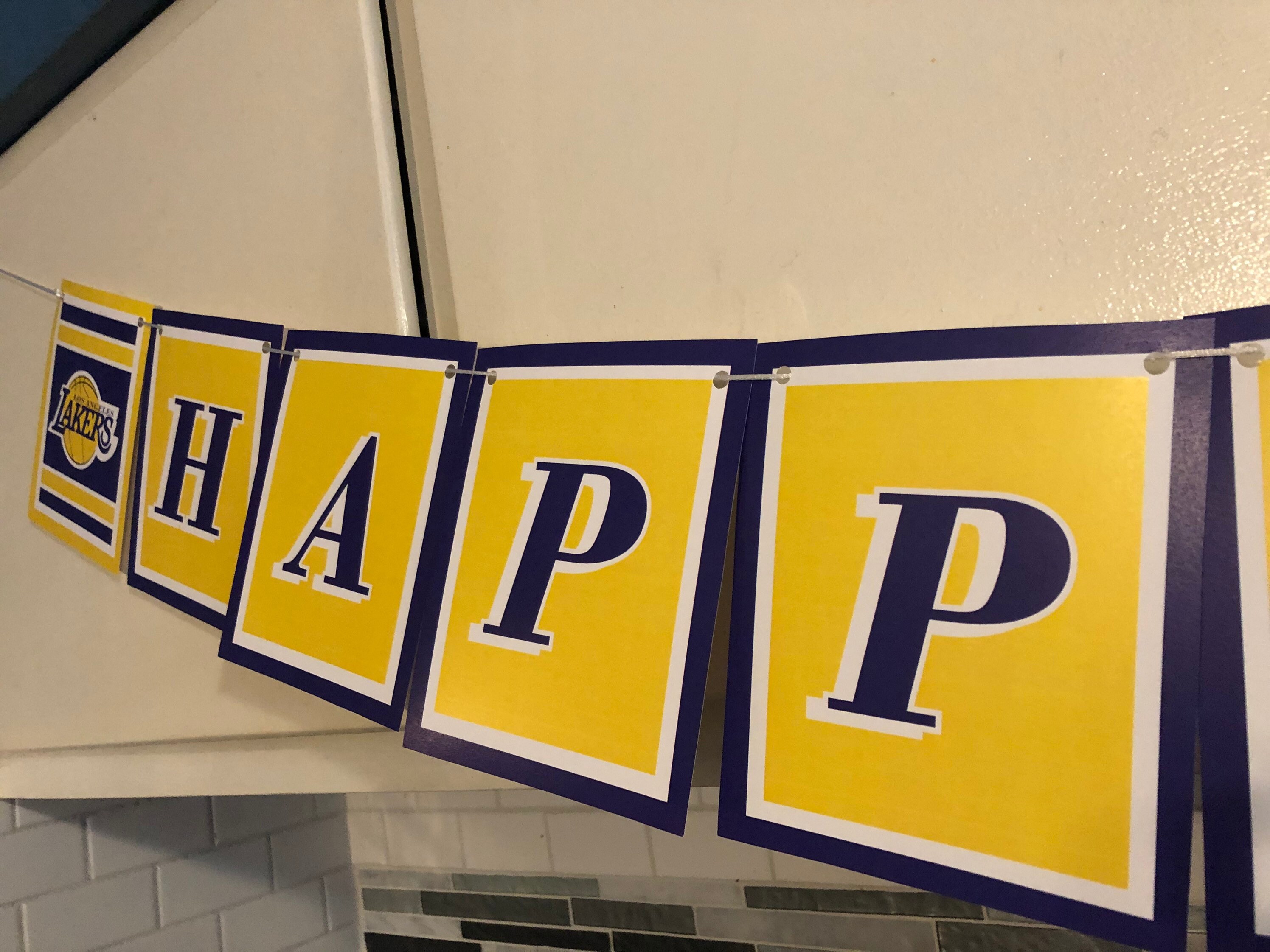 LA LAKERS birthday banner | Etsy