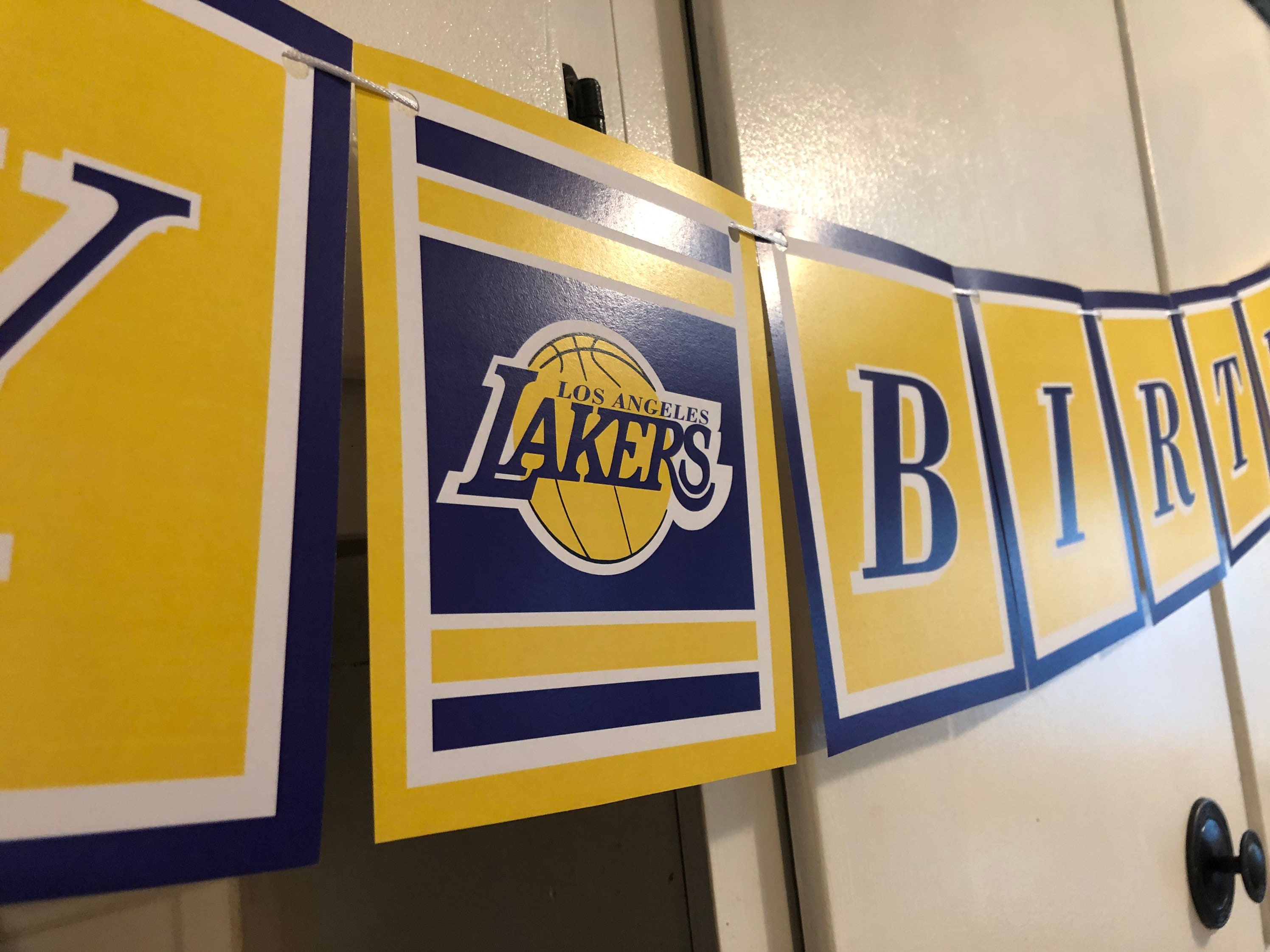 LA LAKERS birthday banner | Etsy