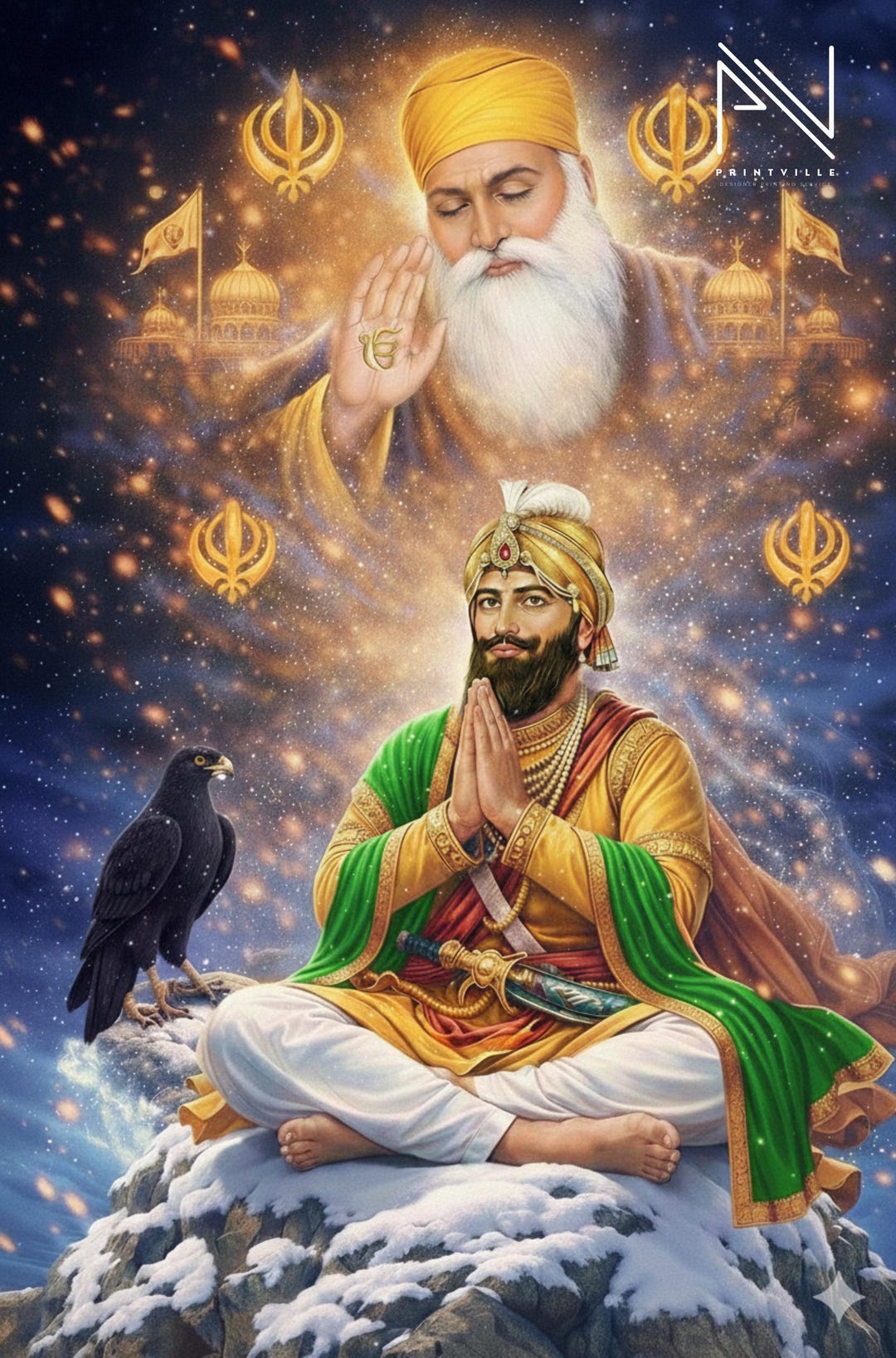 Guru Gobind Singh Ji Wall Art - Sikh Khalsa Spiritual Print - Etsy UK