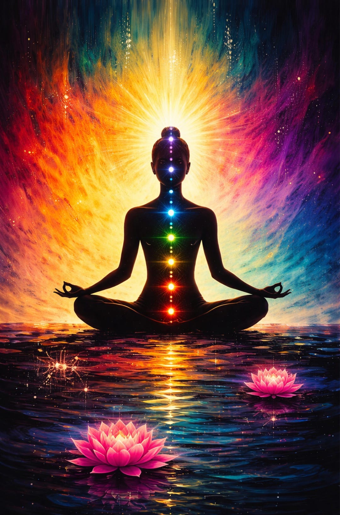 Chakra Meditation Wall Art, Yoga Spiritual Canvas Print, Energy Healing ...