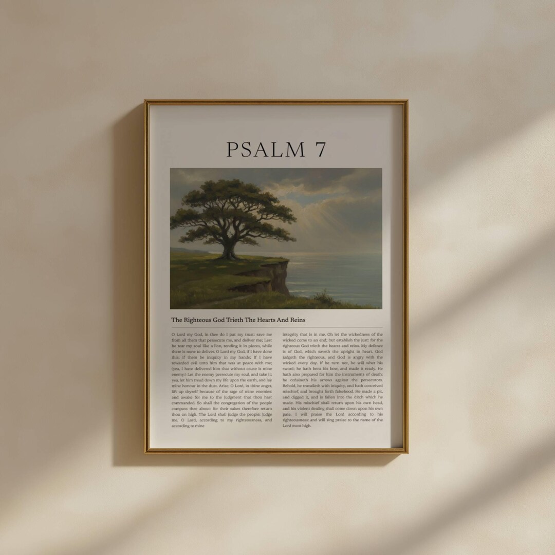 Psalm 7 Bible Verse Wall Art : Bible Chapter Poster, Christian Wall Art ...