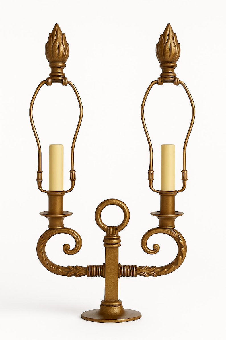 Vintage French Regency Candelabra Lamp, Hollywood Glam Lighting image 2