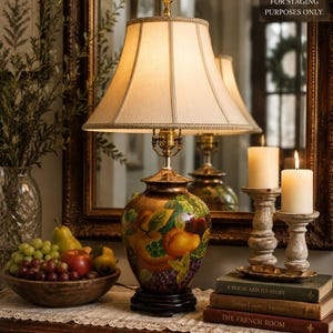 お値引き‼︎ ヴィンテージ・果樹柄ランプ Vintage Fruit Lamp - Etsy