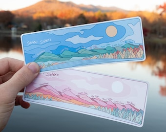 Adesivo Seven Sisters – Black Mountain, NC | Adesivo de vinil das Montanhas Blue Ridge