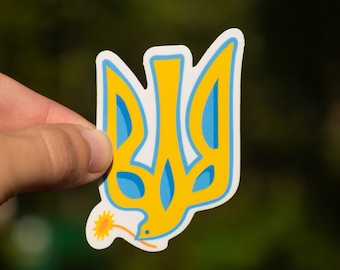 Ukrainian Trident Dove Vinyl Sticker | Ukraine National Emblem