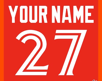 Kit de letras personalizadas de los Toronto Blue Jays para la camiseta roja 2020-23