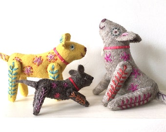 DOG FAMILY Felt toys to make downloadable PDF