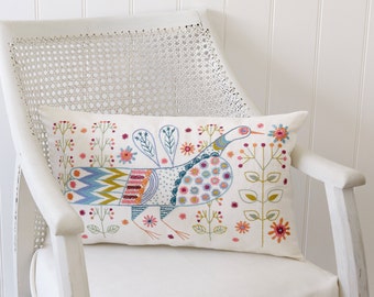 Long Tail Bird Cushion Embroidery Kit