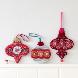 Downloadable Flat Christmas Bauble pattern/instructions