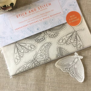 STICK AND STITCH Washaway Embroidery Kit Stabilizer Pack 7 Wildflower Bunch  and Border Rinse With Water Embroidery Backing Interfacing 