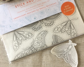 Butterflies and Moths water soluble embroidery transfers