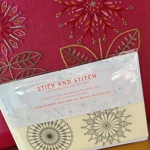 FLOWER Stick and Stitch water soluble transfers 2 sheets available to choose from.