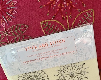FLOWER Stick and Stitch water soluble transfers 2 sheets available to choose from.