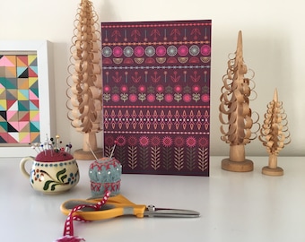 Embroidery Design A5 Greetings Cards 4 Pack