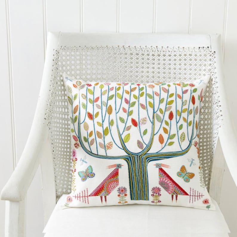 Tree Embroidery Cushion/sampler kit Etsy