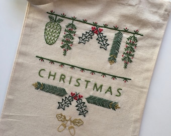 Christmas Sprigs Water Soluble Embroidery Transfer