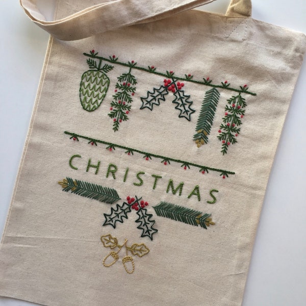 Christmas Sprigs Water Soluble Embroidery Transfer