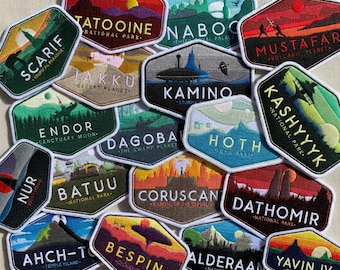 Disney Star Wars Planet Embroidered Patch, Tatooine Hoth Iron on Patch, Disneyland Patch, Disney Trip Gift For Kids, Jacket Backpack Patch