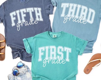 Comfort Colors® Grade Level Teacher T-Shirt, Back to School Team Shirt, , Gift For New Teacher, First Second Third Fourth Fifth Grade Shirts