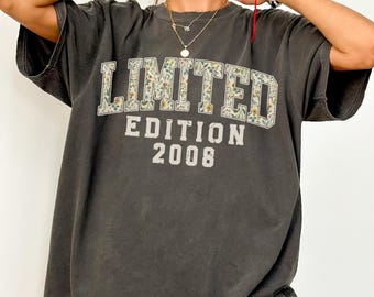 Comfort Colors® 18th Birthday Shirt, Limited Edition 2008 Birthday Tee, Milestone Shirt, Gift for Granddaughter, Floral Birthday Shirt