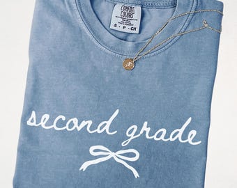 Comfort Colors® Second Grade Teacher Shirt, 2nd Grade T-Shirt, Second Grade Teacher Team Shirts, Back to School Teacher Tee, 2nd Grade Tee