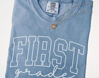 Comfort Colors® First Grade Teacher Shirt,  First Grade Teacher Team Shirt, Elementary School Squad, Back to School Teacher Shirt