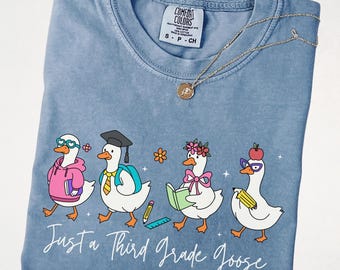 Comfort Colors® Just A Third Grade Goose Shirt, Back To School Shirt, Elementary School Teacher Shirt, Teacher Tee, First Day School Tee