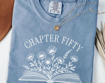 Comfort Colors® Chapter 50 Shirt, Womens Custom 1976 Tshirt, 50th Birthday Bookish Tee, Book Lover Gift, 50th Birthday Gift, Gift For Mom
