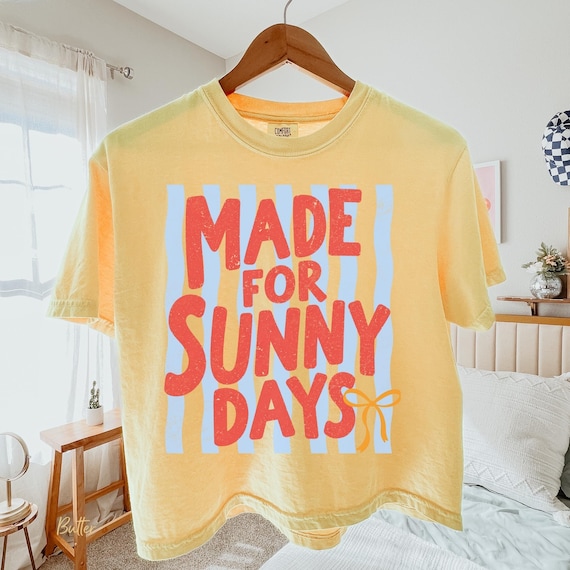 Made for Sunny Days Shirt, Summer Graphic Tee, Comfort Colors® Boxy Tee, Cute Beach Shirt, Vacation Outfit Tee, Beachwear Gift For Her